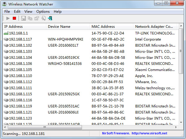 Wireless Network Watcher(鿴) V1.98 ɫӢİ